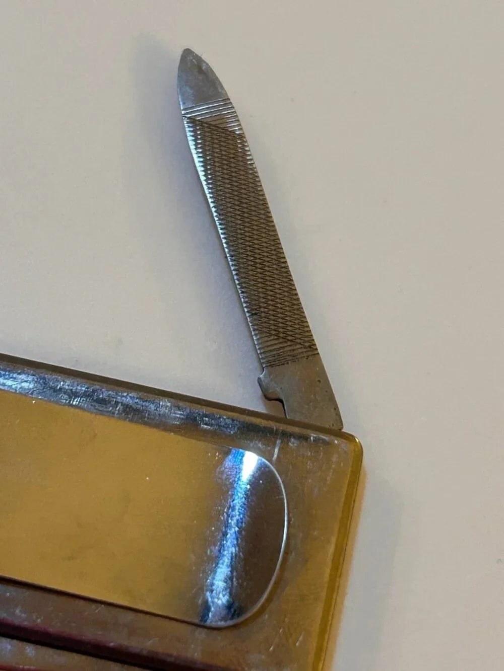 Vintage Ferrothane Flecto Money Clip Pocket Knife File